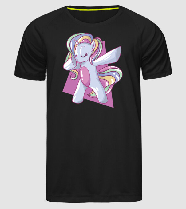 Unicorn DAB model negru pe tricou