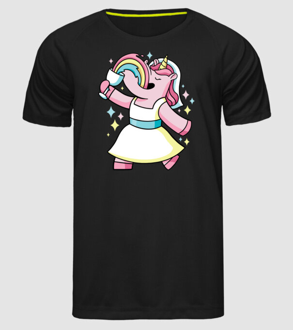 Unicorn Mireasă model negru pe tricou