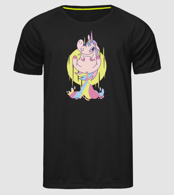 Bășină Unicorn model negru pe tricou
