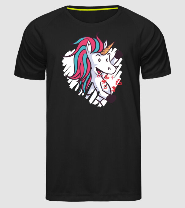 'Dragoste Unicorn pentru Valentine''s Day' model negru pe tricou