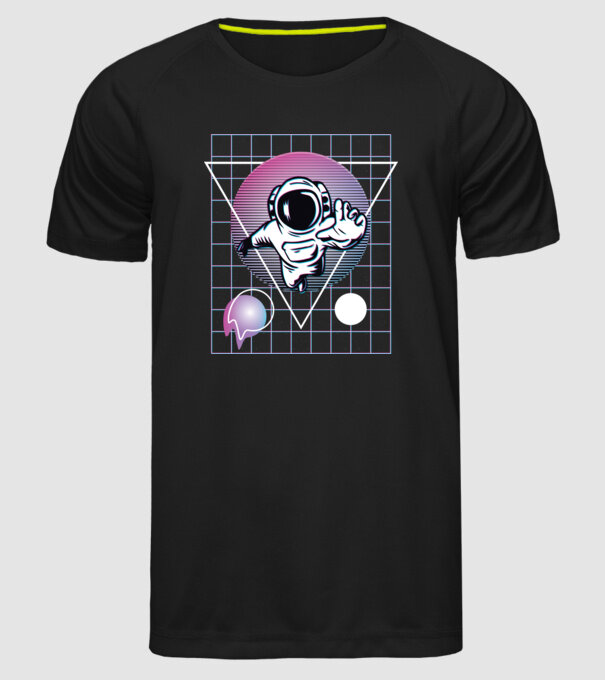 Astronaut Abstract model negru pe tricou