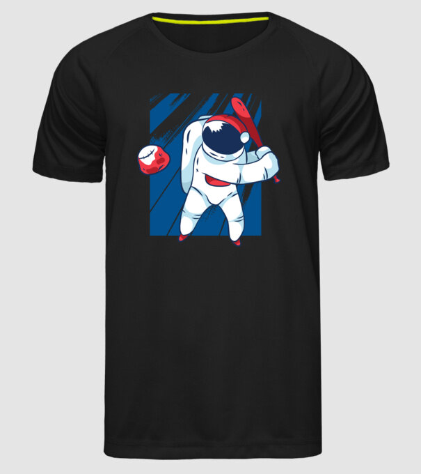 Baseball Astronaut model negru pe tricou