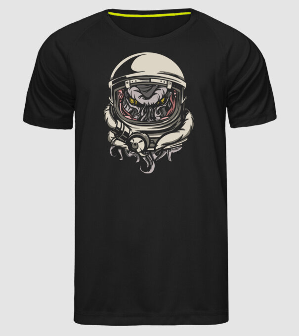 Cthulhu Astronaut model negru pe tricou