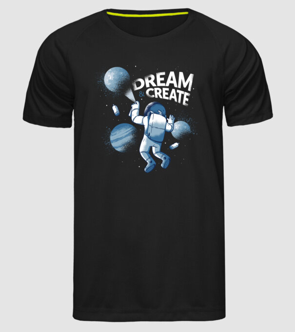 Graffiti Astronaut model negru pe tricou