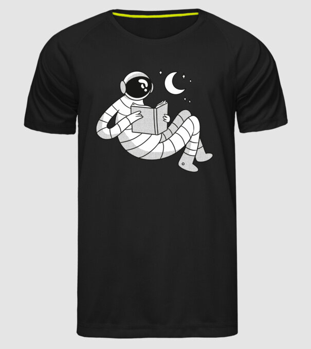 Lectură Astronaut model negru pe tricou