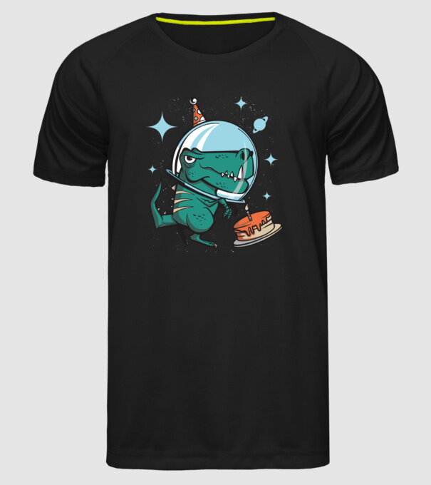 Astronaut T-rex Ziua de naștere model negru pe tricou