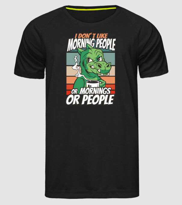 Urăsc diminețile și oamenii antisocial model negru pe tricou