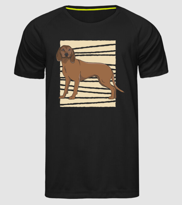 Câine de vânătoare model negru pe tricou