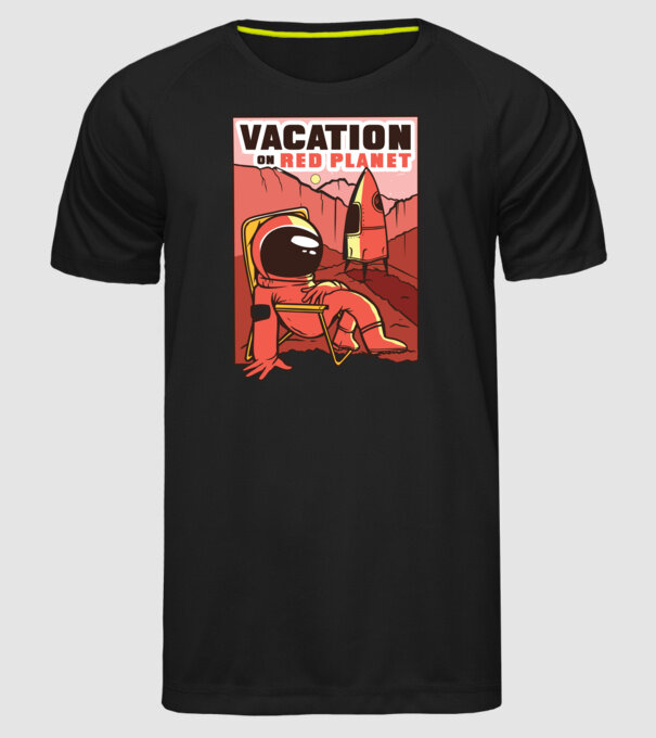 Vacanță pe Marte model negru pe tricou