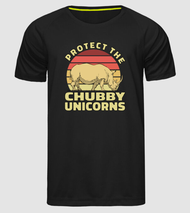 Protejați Unicornii - Rinocerii plinuți model negru pe tricou