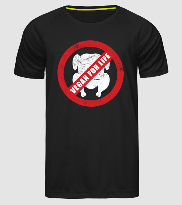 Vegan pe viață model negru pe tricou