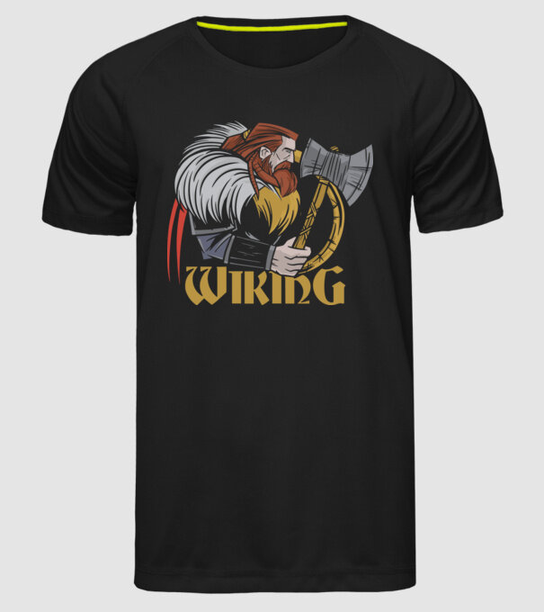 Viking model negru pe tricou