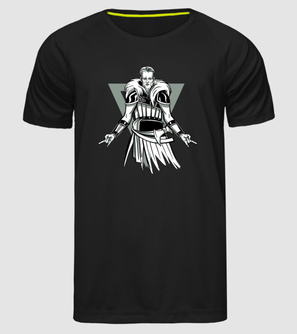 Războinic Viking model negru pe tricou