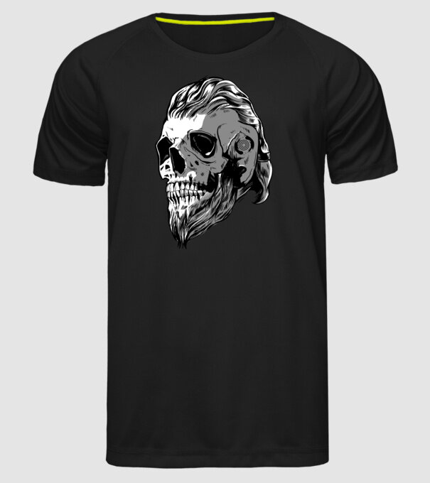 Craniu Viking model negru pe tricou