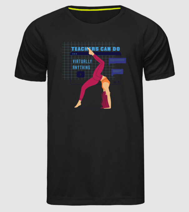 Fitness virtual model negru pe tricou