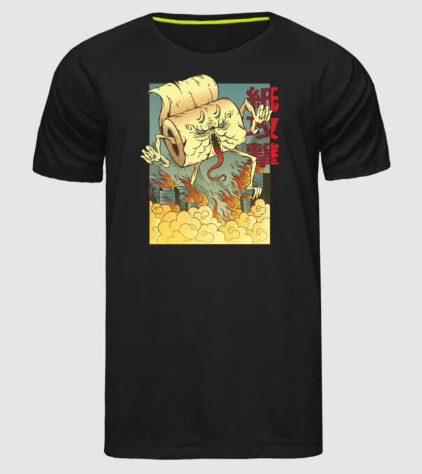 Monstru hârtie igienică model negru pe tricou