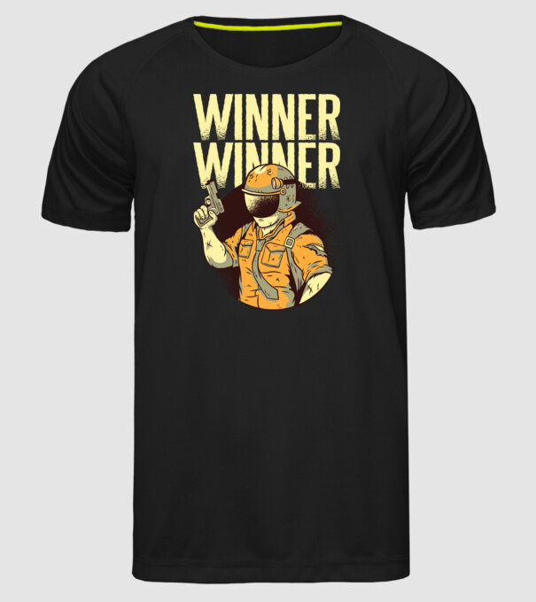 Winner Winner Chicken Dinner PUBG tricou model negru pe tricou