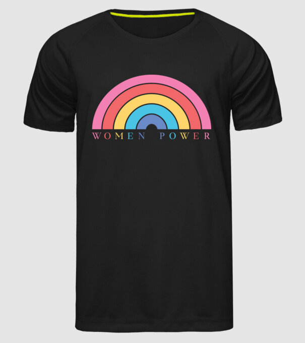 Women Power Curcubeu Ziua Femeii model negru pe tricou