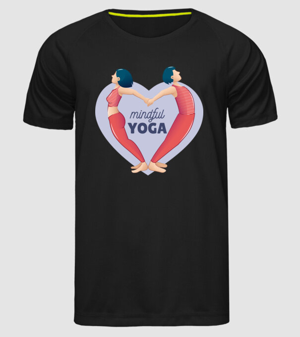 Dragoste Yoga - tricou Yoga model negru pe tricou