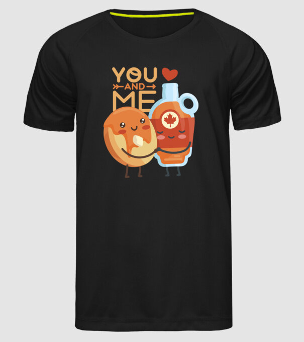 'You and Me tricou cuplu pentru Valentine''s Day' model negru pe tricou