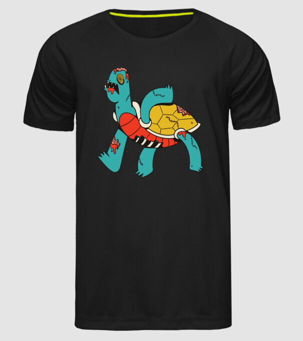 Broască țestoasă Zombie model negru pe tricou