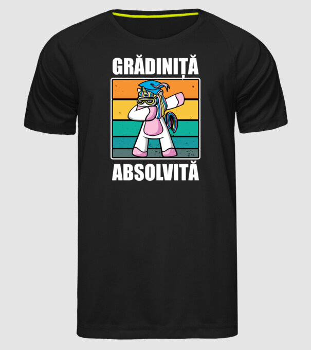 Absolvită grădiniță model negru pe tricou