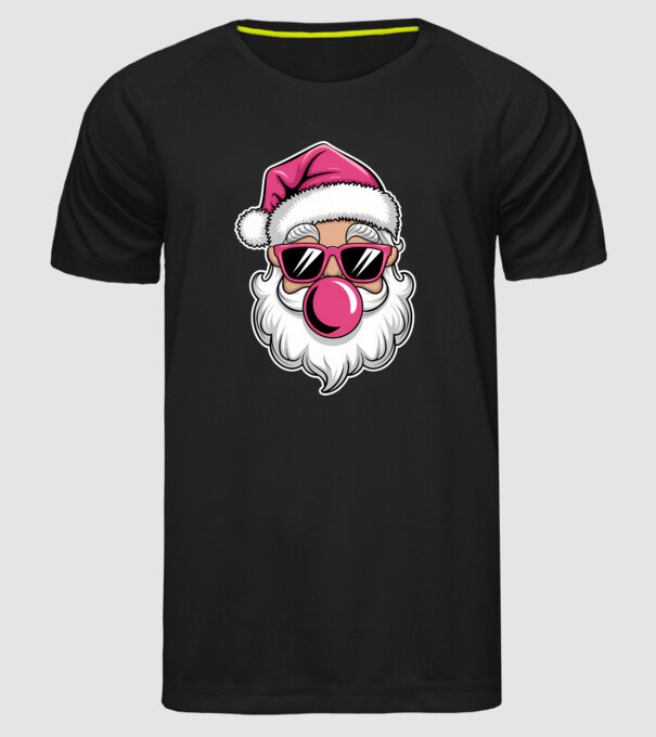 Bubble gum Santa 2 model negru pe tricou