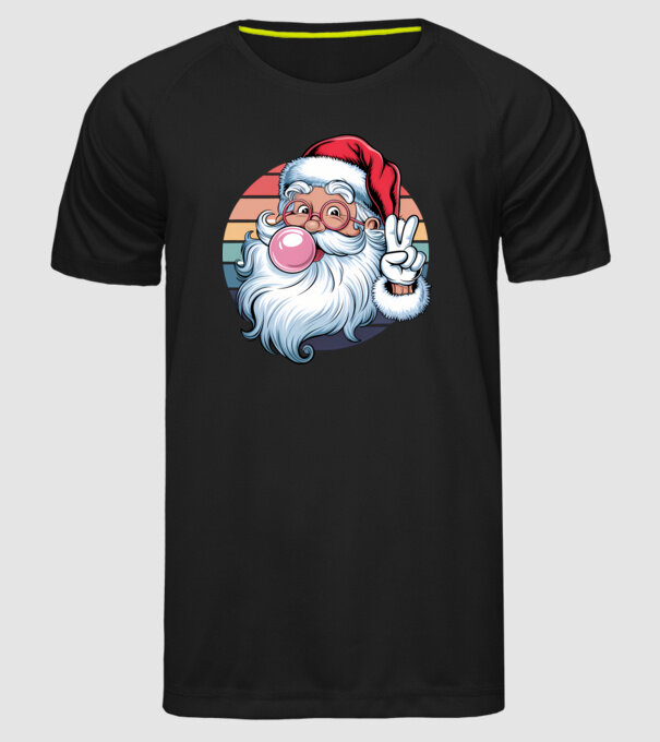 Bubble gum santa model negru pe tricou