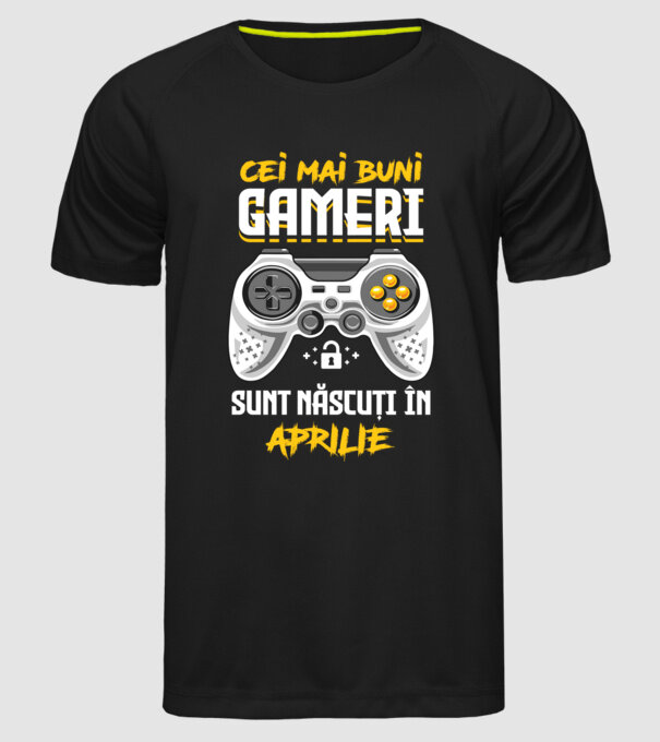 cei mai buni gameri sunt născuți în aprilie model negru pe tricou
