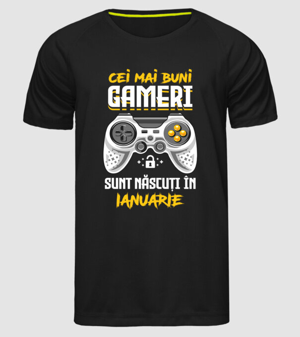 cei mai buni gameri sunt născuți în ianuarie model negru pe tricou