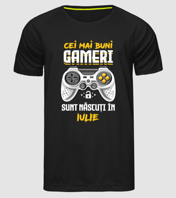 cei mai buni gameri sunt născuți în iulie model negru pe tricou