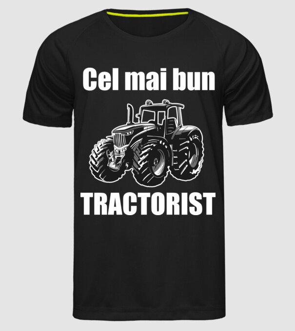 Cel mai bun tractorist model negru pe tricou