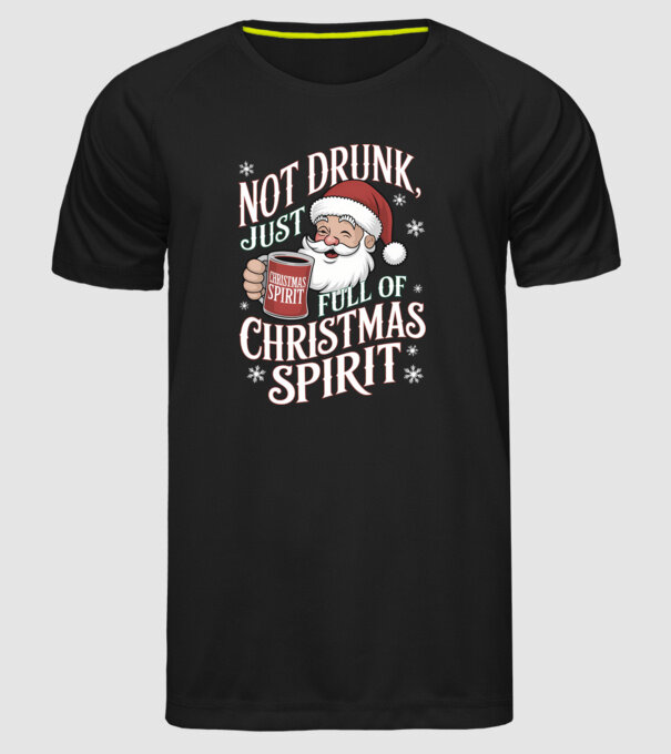 Christmas Spirit Santa model negru pe tricou