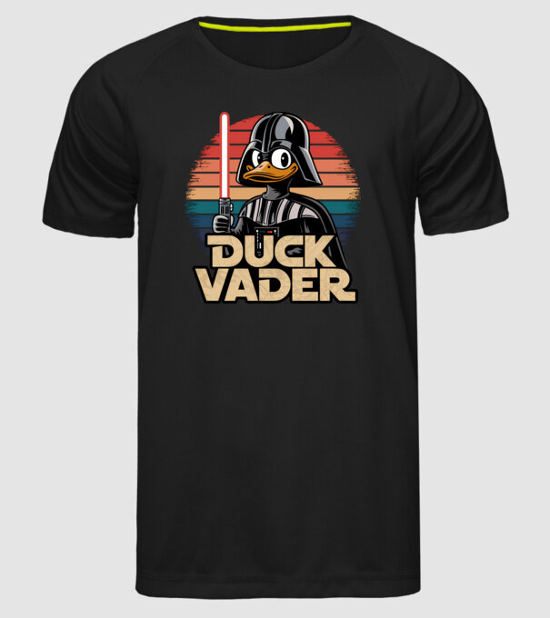 Duck Vader model negru pe tricou