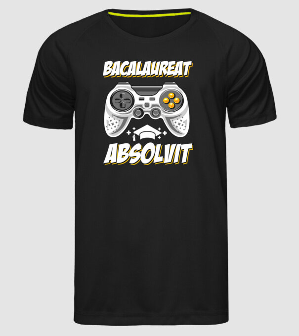 Gameri şcoală Bacalaureat model negru pe tricou