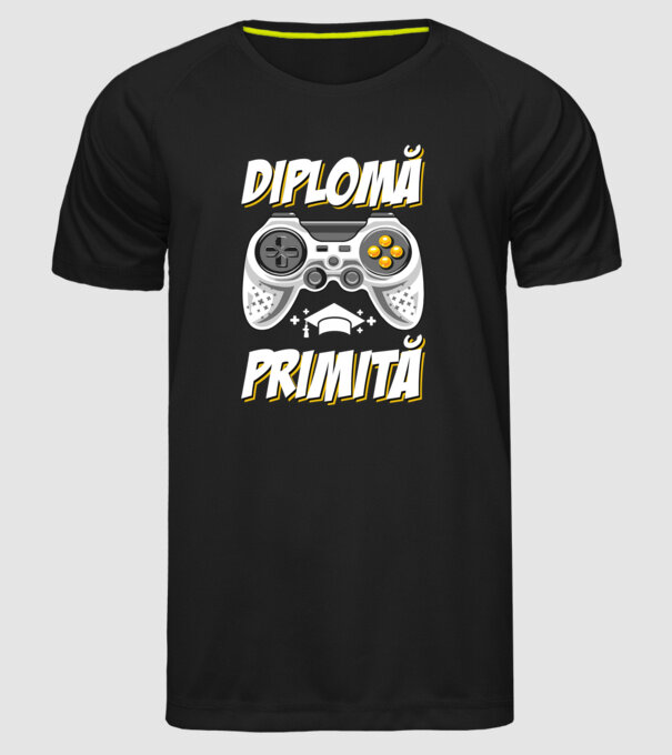 Gameri şcoală Diplomă model negru pe tricou