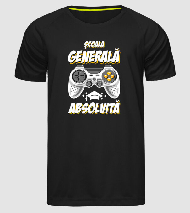 Gameri şcoală școală generală model negru pe tricou