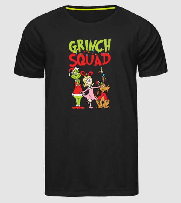 Grinch Squad model negru pe tricou