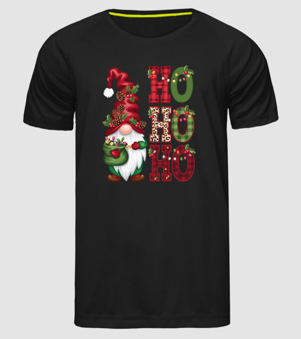 HOHOHO Gnome model negru pe tricou