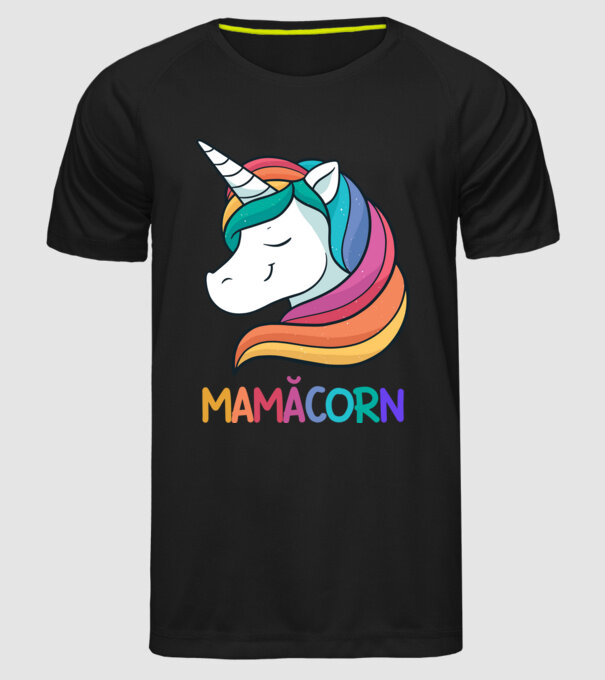 mamăcorn model negru pe tricou