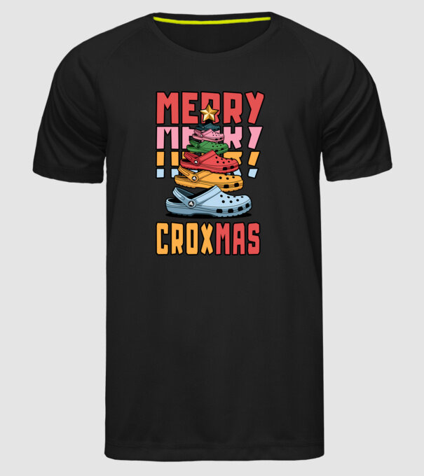 Merry Croxmas model negru pe tricou