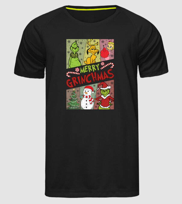 Merry Grinchmas - Grinch model negru pe tricou
