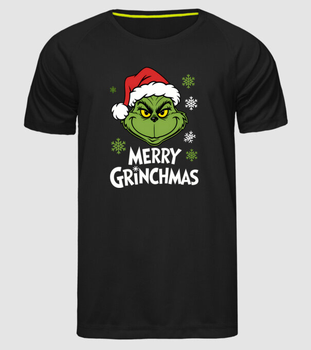 Merry Grinchmas Negru model negru pe tricou