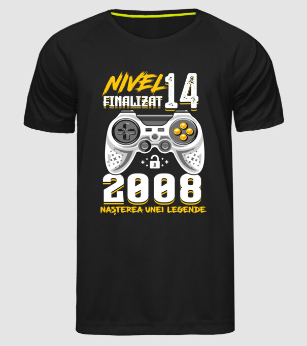 Nivel 14 finalizat. 2008 nașterea unei legende model negru pe tricou