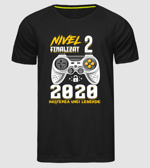 Nivel 2 finalizat. 2020 nașterea unei legende model negru pe tricou