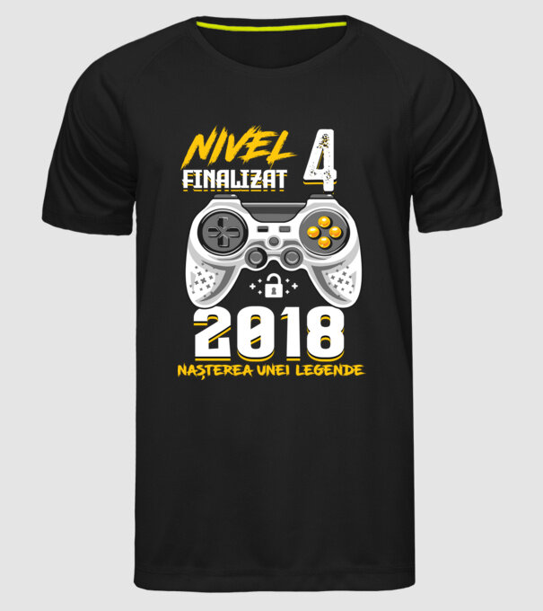 Nivel 4 finalizat. 2018 nașterea unei legende model negru pe tricou