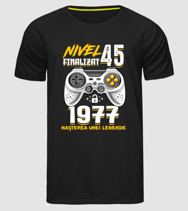 Nivel 45 finalizat. 1977 nașterea unei legende model negru pe tricou