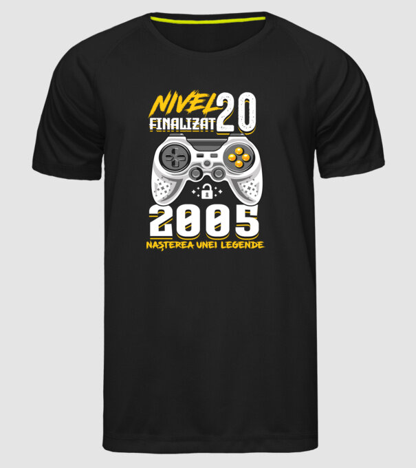 Nivel Finalizat 20 2005 model negru pe tricou