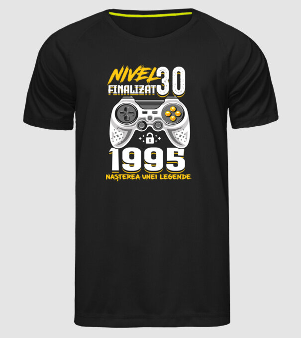 Nivel Finalizat 30 1995 model negru pe tricou