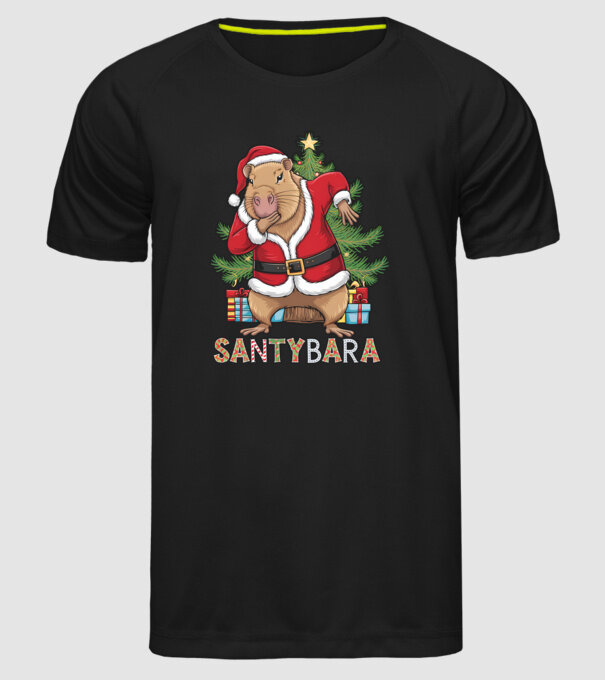 Santybara model negru pe tricou